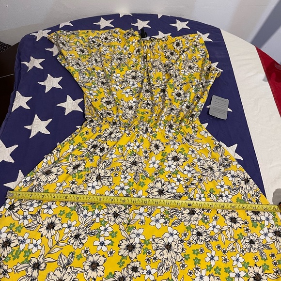Maggy London Floral Print Yellow A-Line Dress - Picture 14 of 14